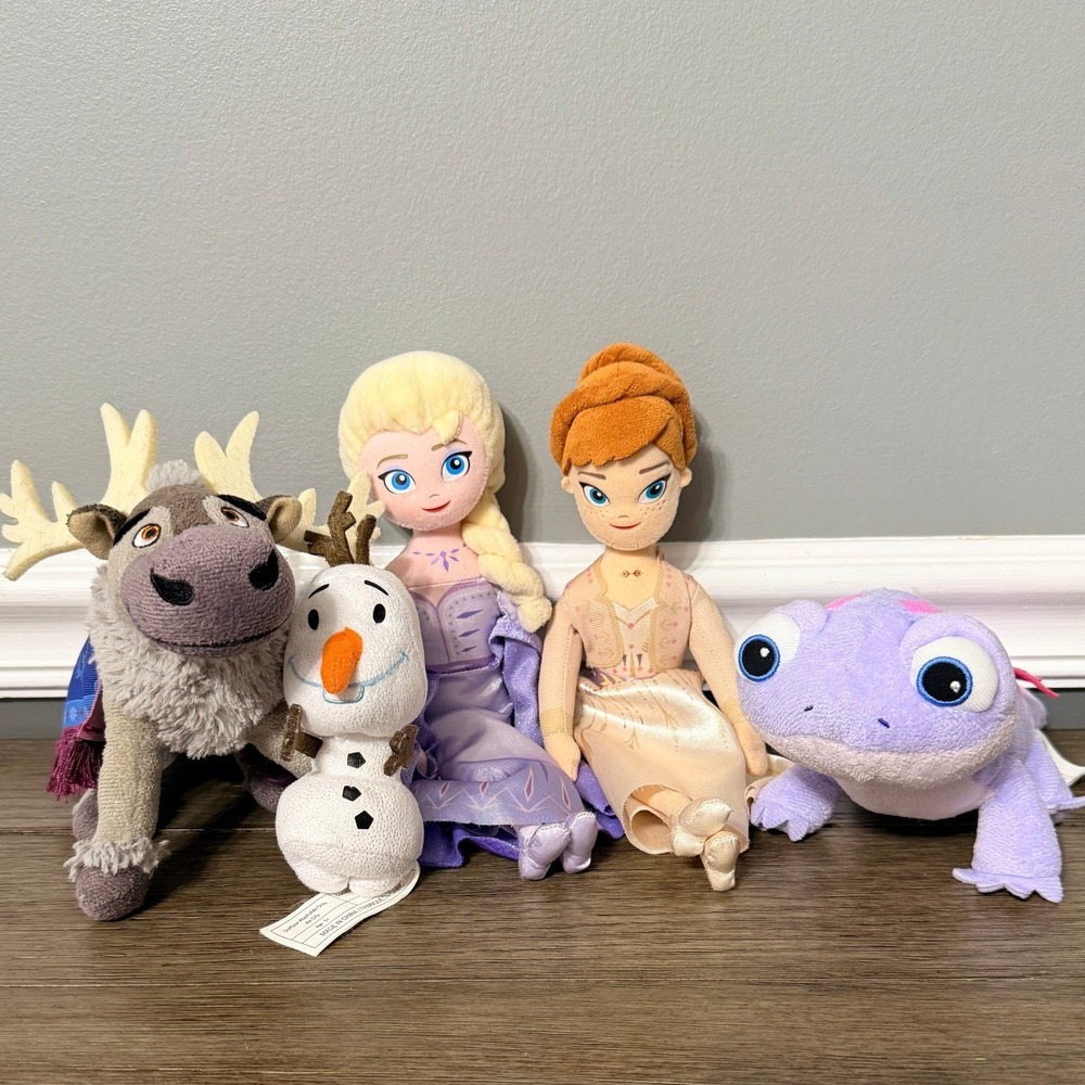 Disney Frozen Plush Set Elsa Anna Olaf Sven Bruni Just Play Stuffed Animal 5pc